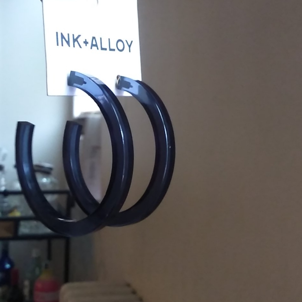 Ink and Alloy lucite Hoop earrings...